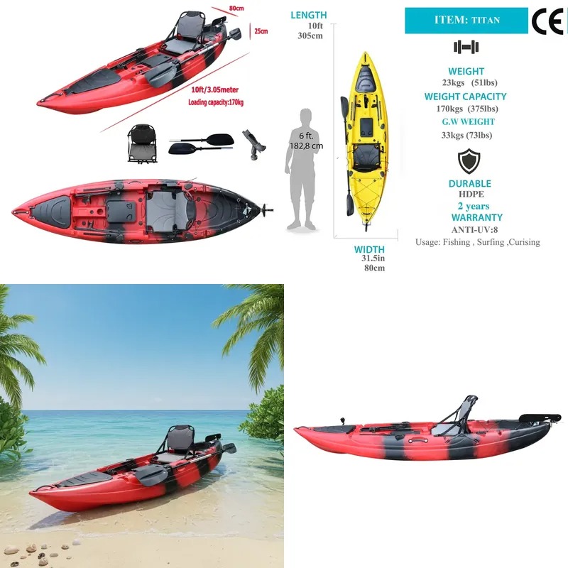 Fishing Kayak Seat - 10-футовый одноместный рыболовный каяк с электромотором,